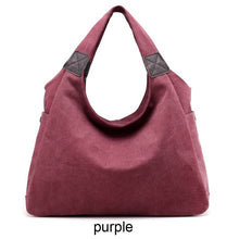 Load image into Gallery viewer, Solid Totes Women Bag Canvas Zipper Handbag
