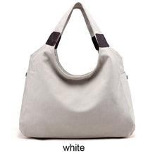 Load image into Gallery viewer, Solid Totes Women Bag Canvas Zipper Handbag